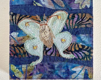 Luna Moth - Original Textile Art