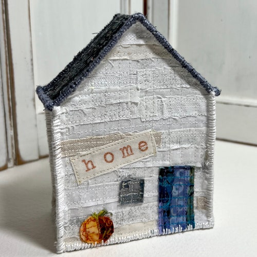 Shops Autumn Cottage ~ Folk Art Textile Sculpture