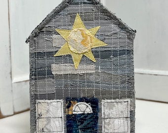 Sun House ~ Decorative Textile Art Sculpture