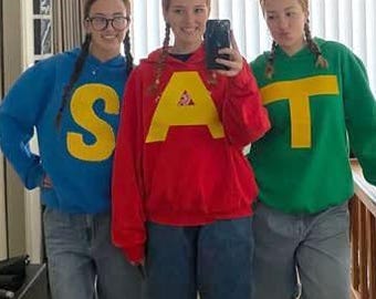 S A T Costume Halloween Shirt, Funny Halloween Friend Shirt, Halloween Group Costumes Shirt, Halloween Costume Shirt