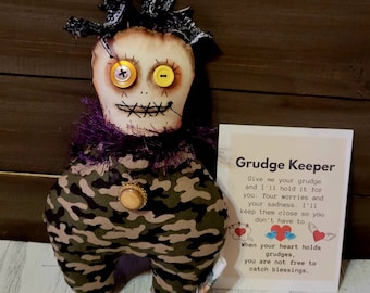 Grudge Keeper Doll OOAK Creepy Cute Stuffed Rag Doll #11