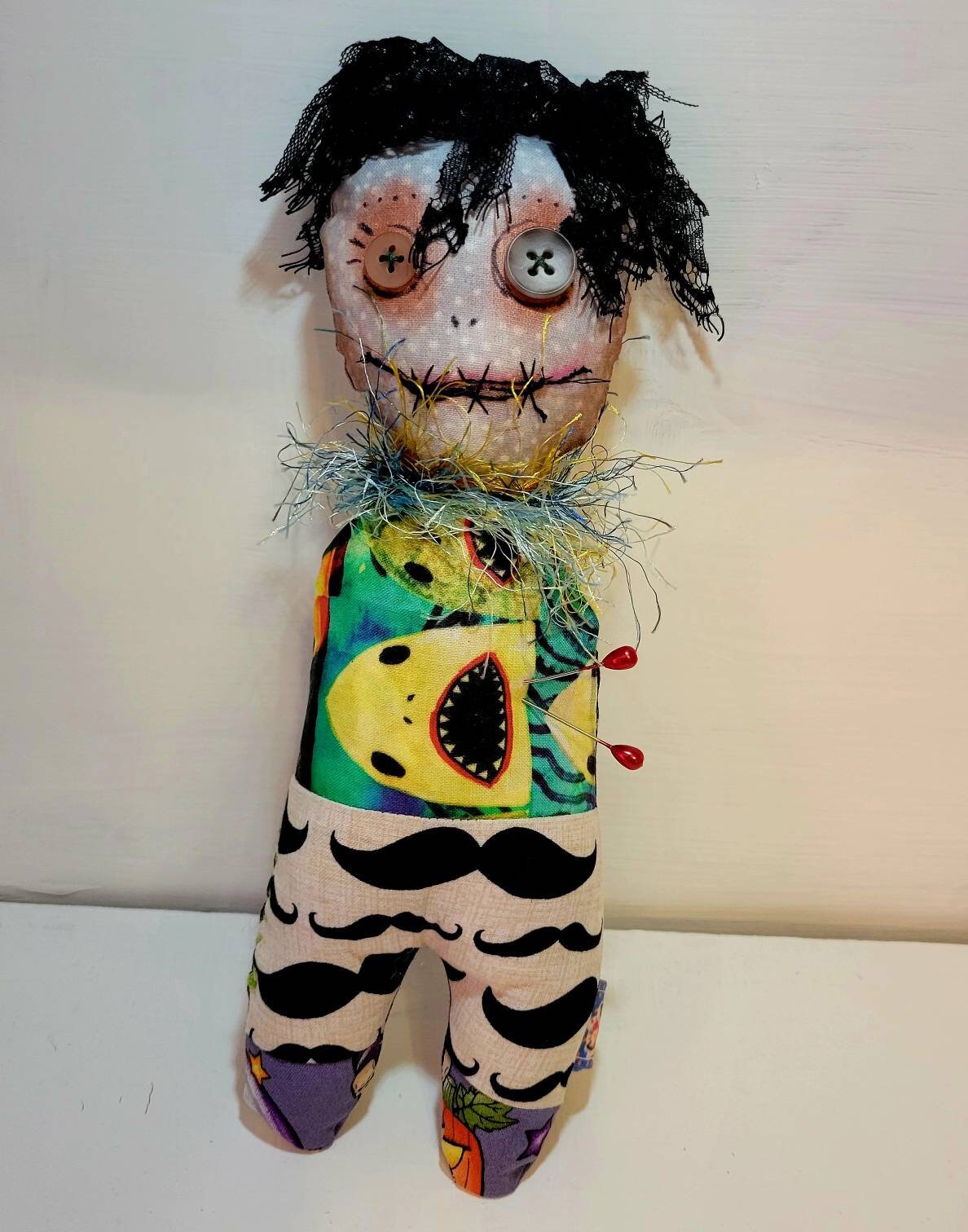 OOAK Creepy Horror Doll Artist Altered Stuffed Rabbit Gothic Easter Bunny  plush