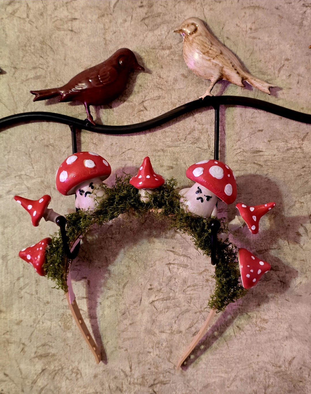 Grumpy Mushroom Headband | Angry Toadstool Crown With Moss | Goblincore ...