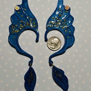 Resin Elf or Mermaid Ear Clips Blue