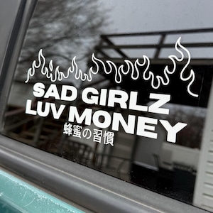 Calcomanía para coche "Sad Girlz Luv Money" / Pegatina para coche JDM "Sad Girl"
