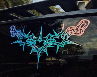 Y2K Goth Heart Chain Sticker Decal
