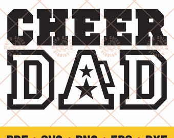 Cheer Dad SVG, jubeln, png, eps, pdf, dxf, Cheerleader, Cheer-Shirt Design, Hoodie, Aufkleber, Becher Geschenkidee
