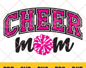 Cheer Mom SVG, jubeln, png, eps, pdf, dxf, Cheerleader, Pom pom, Jubel-Shirt Design