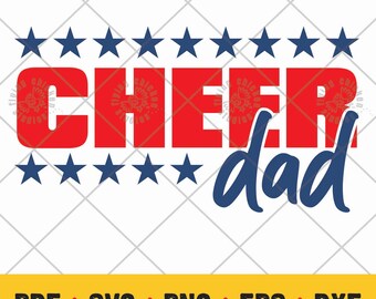 Cheer Dad SVG, jubeln, png, eps, pdf, dxf, Cheerleader, Geschenk, Cheer-Shirt-Design, Aufkleber, Hoodie, Schnittdateien