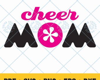 Cheer Mom SVG, jubeln, png, eps, pdf, dxf, Cheerleader, Pom pom, Jubel-Shirt Design