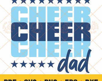 Cheer Dad SVG, jubeln, png, eps, pdf, dxf, Cheerleader, Bold Cheer Shirt Design, Tasse, Aufkleber, Geschenkidee, Schnittdatei