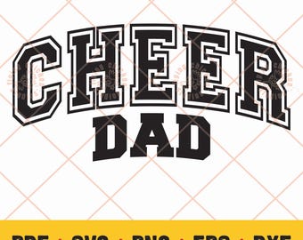 Cheer Dad Sportlich SVG, jubeln, png, eps, pdf, dxf, Cheerleader, Bunt, Cheer-Shirt Design, Hoodie, Aufkleber, Becher Kunst, Geschenkidee, CUT Datei