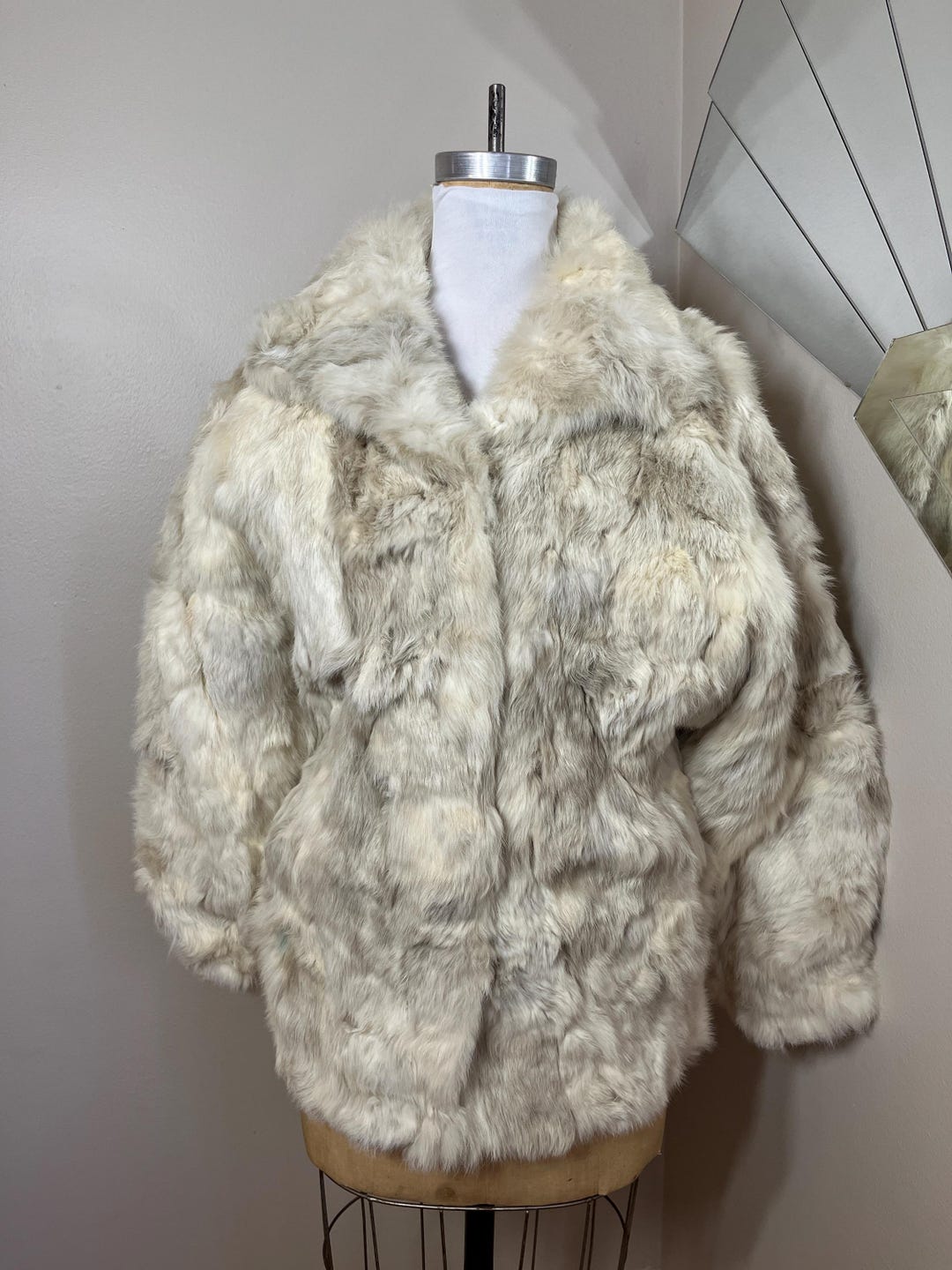 Old Rabbit Coat Vintage Rabbit Fur Coat - Etsy