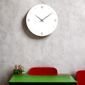 Elegant simple decorative wall clock in white. Modern wall clock, Creative wall clock, Decorative wall clock