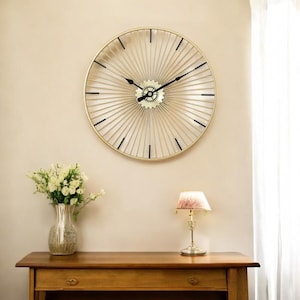 Metal extra large gold colored decorative wall clock. Decorative wall clock, Creative wall clock, Luxury wall clock