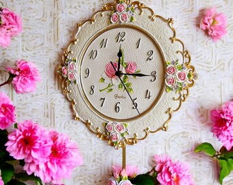 New Fashion Decorative Simple Wall Clock With Flower Design