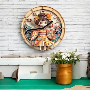 Digital Printed Decorative creative wall clock with colorful cute children design. Wall clock unique, Modern wall clock, Wall decor