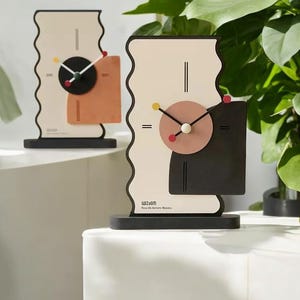 Scandinavian style decorative modern design table lamp. Unique clock, Minimal clock, Decorative clock, Oficce table clock