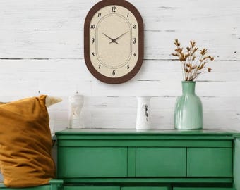 Retro style oval wall clock. Modern wall clock, Decorative wall clock, Unique wall clock, French style wall clock