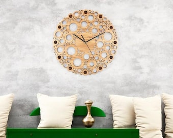 Craft Dekorative Wanduhr aus natürlichem Bambus, Moderne Wanduhr, Einzigartige Wanduhr, kreative Wanduhr