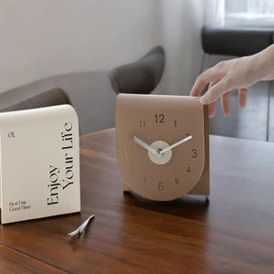 Simple decorative wooden table clock. Unique clock, modern clock, simple clock, decorative clock