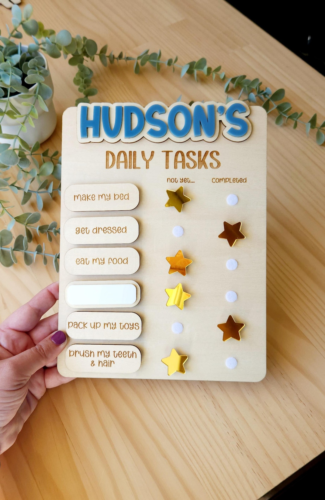 Personalised Daily Tasks, Kids Chore Chart, Star Chart, Responsibility ...