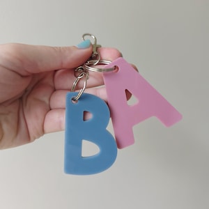 Key Chain Initial || Keyring Personalised || Custom Keychain || Name Initial Keyring || Acrylic Keychain