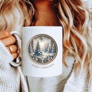 unique christmas mug gift for coffee and tea lovers, cozy winter mug for holiday mornings, elegant merry christmas mug for festive home deco
