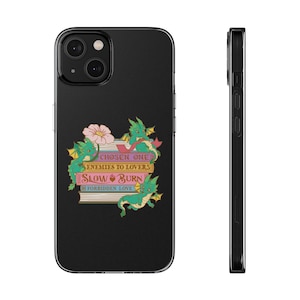 Romantyczny futerał na telefon Dragon, przezroczysty pokrowiec na telefon, prezenty dla miłośników książek, wybraniec, wrogowie kochankowie, projekt fantasy