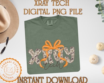 Xray Tech digitaal png-bestand | Strik medisch ontwerp met camouflageprint | Direct downloaden
