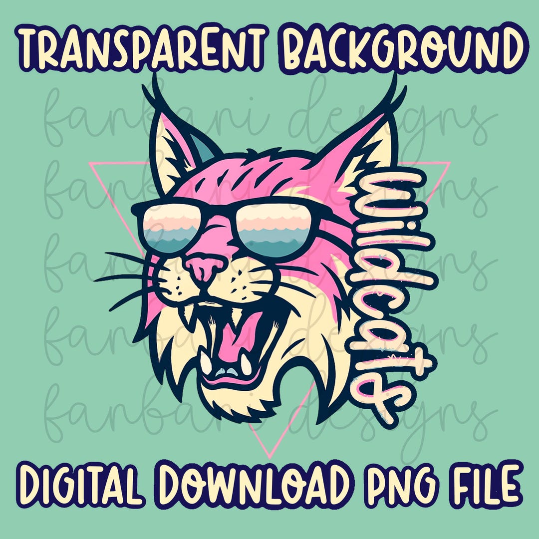 Wildcat Mascot • Colorful • Digital PNG File - Etsy