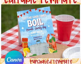 Uitnodiging feest Let The Good Times Boil | Aanpasbare canvassjabloon | Digitale uitnodiging voor familiebijeenkomst