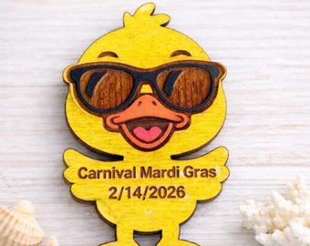 Handmade Cruising Duck Magnet Customized with Ship name and date. Single or multiples. Great for Cruise gifts or to hide around the ship.