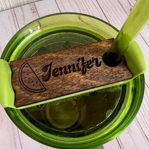 Personalized Stanley Cup topper for 40oz cup. Watermelon Moonshine themed. Any name or phrase can be added.
