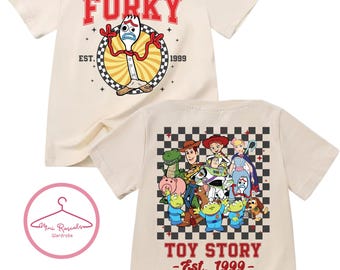 Camiseta de Toy Story - Camiseta gráfica para niños - Con personajes clásicos: Pixar, Toy Story, Woody, Buzz, Slinky, Bo Peep