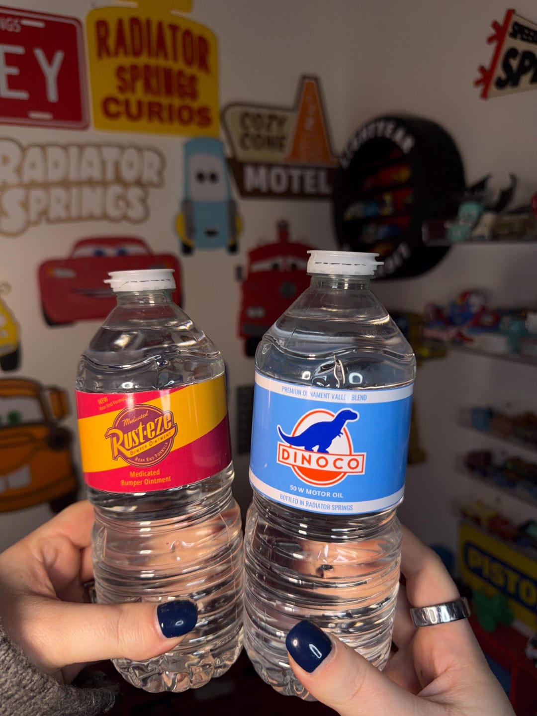 Disney Cars Dinoco and Rusteeze Birthday Party Favor Water Bottle ...