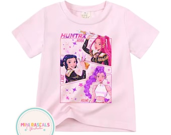 Camisetas y sudaderas rosas para niños de KPOP Demon Hunters - Huntrxx Kids