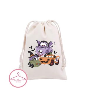 Halloween Cars Lightning McQueen Themed Kids Drawstring Bag - Trick-or-Treat Bag