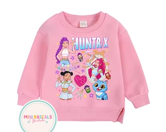 Camisetas y sudaderas infantiles con diseño rosa de Cazadores de Demonios K-Pop - Huntrxx Kids