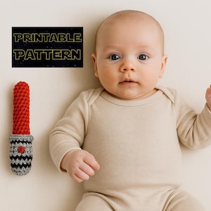 Baby Rattle / Baby Toy / Photo Prop Printable PDF Crochet Pattern: Star Wars Light Saber