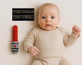 Baby Rassel / Baby Spielzeug / Photo Prop Druckbare PDF Häkelanleitung: Star Wars Lichtschwert