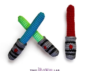 Gehäkelte Baby Rassel: Star Wars Lichtschwert Spielzeug