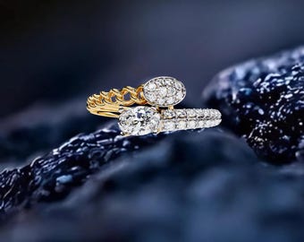 0.61 Ct Oval Diamond Ring: Pavé Band, Dual-Design Statement Jewelry