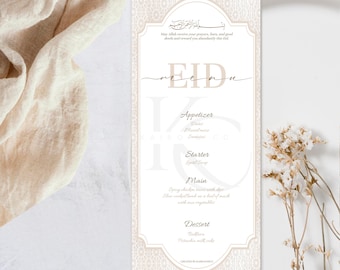 Editable Eid Dinner Menu Template (Digital Download)
