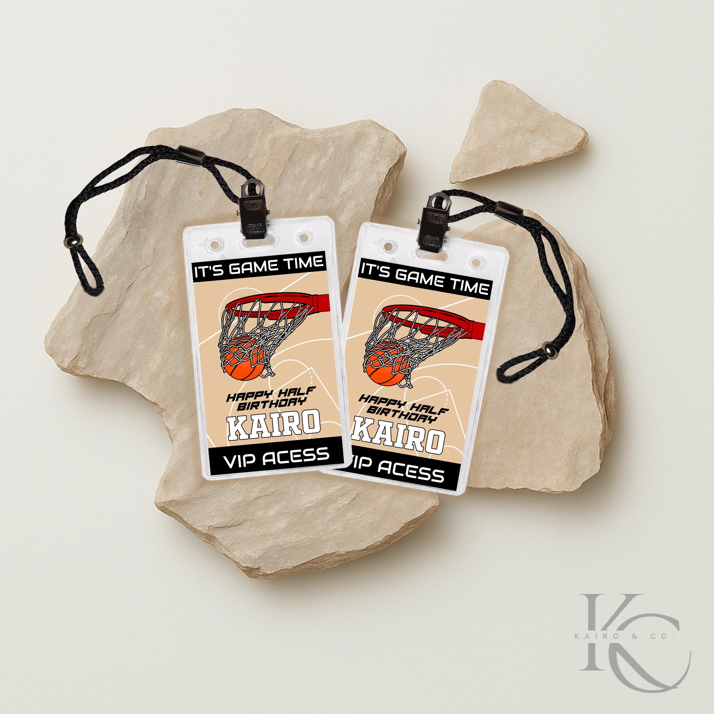 Halfway to One Lanyard | Halftime Party Lanyard Card | Editable Lanyard Card | Basketball Birthday VIP Access Lanyard | Basketball Birthday