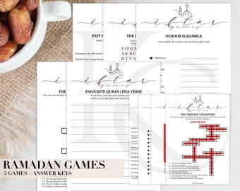 Iftar Game Bundle| Game Package Ramadan dinner| Game Set Template | Corjl Template| Eid Games| Celebration Games Bundle