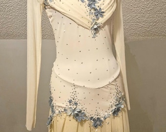 Custom Figure Skating Dress with Flowers