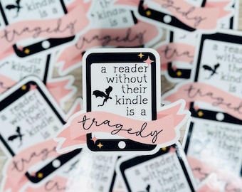 Reader Without Kindle | Bookish Themed Dragon Vinyl Kindle Sticker Decal
