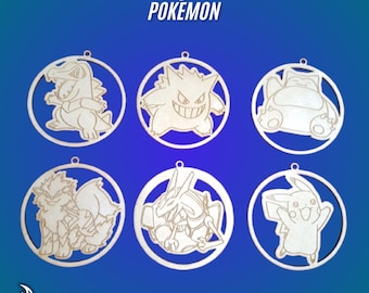 Pokemon Balls SVG - 12 Pack Laser Cut Designs, Geek Christmas Ornament