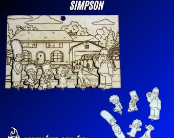 The Simpsons Keychain with Keyrings – SVG File for Laser Cutting on MDF